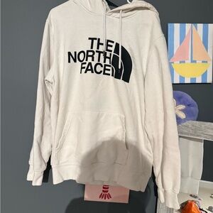 The North Face White Hoodie with Black Logo